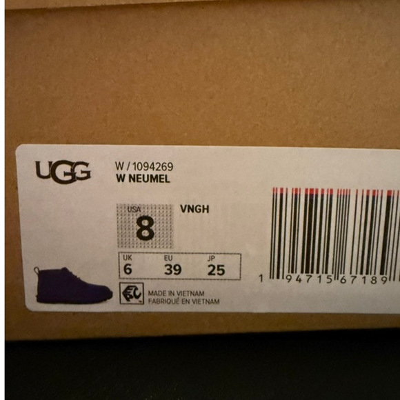 NEW UGG Neumel Chukka Boots Purple/ Black Women's Size 8 -1094269 - Picture 7 of 7